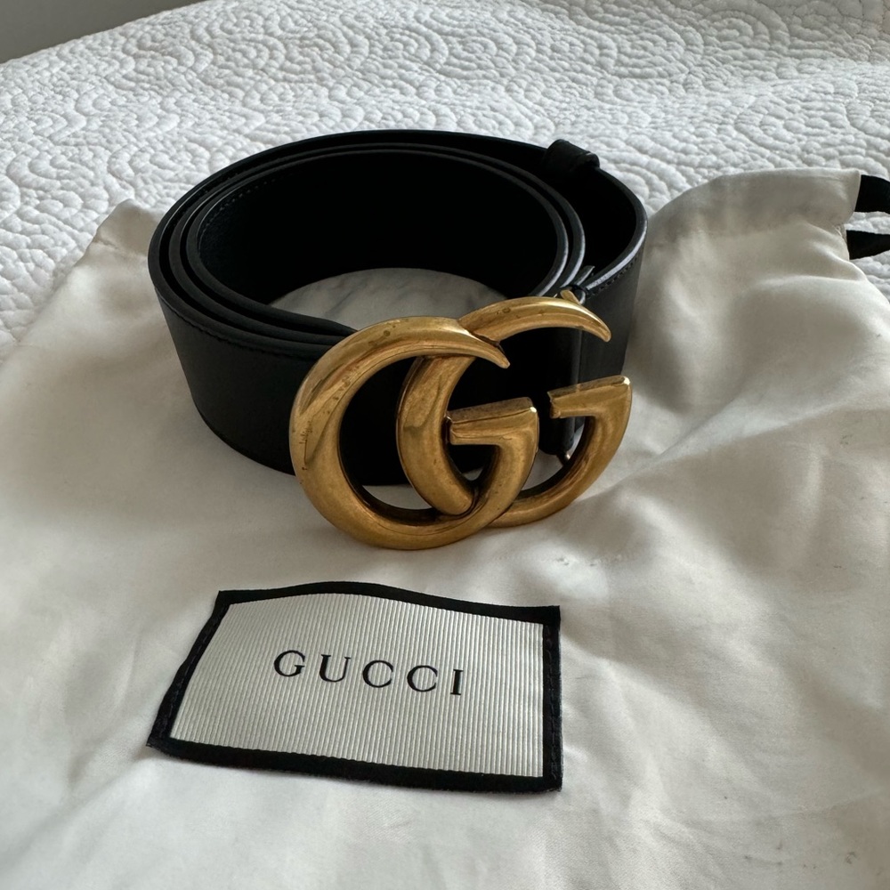 ⭐️ Gucci black leather double G belt ⭐️